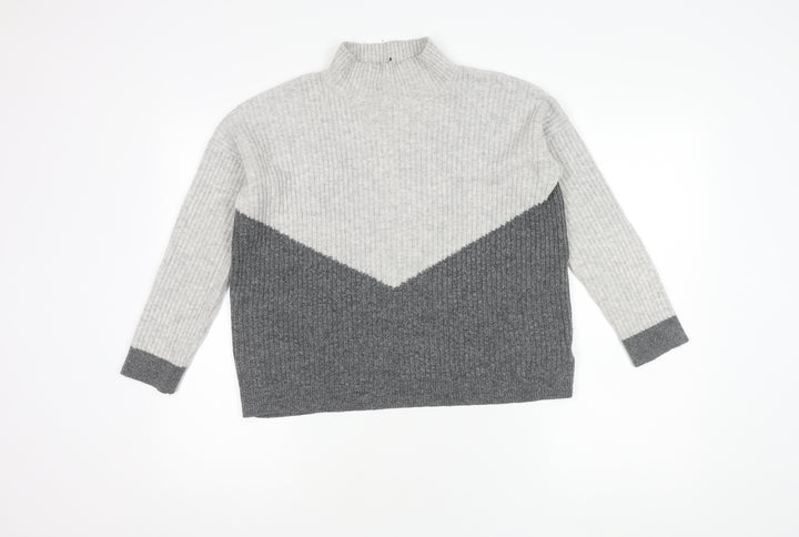 Marks and Spencer Women's Grey Mock Neck Pullover Jumper