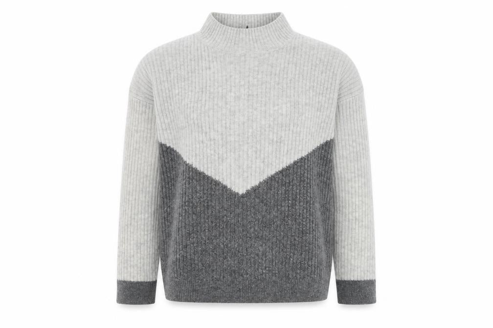 Front view of Marks & Spencer Women's Grey Mock Neck jumper