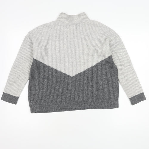 Marks and Spencer Women's Grey Mock Neck Pullover Jumper