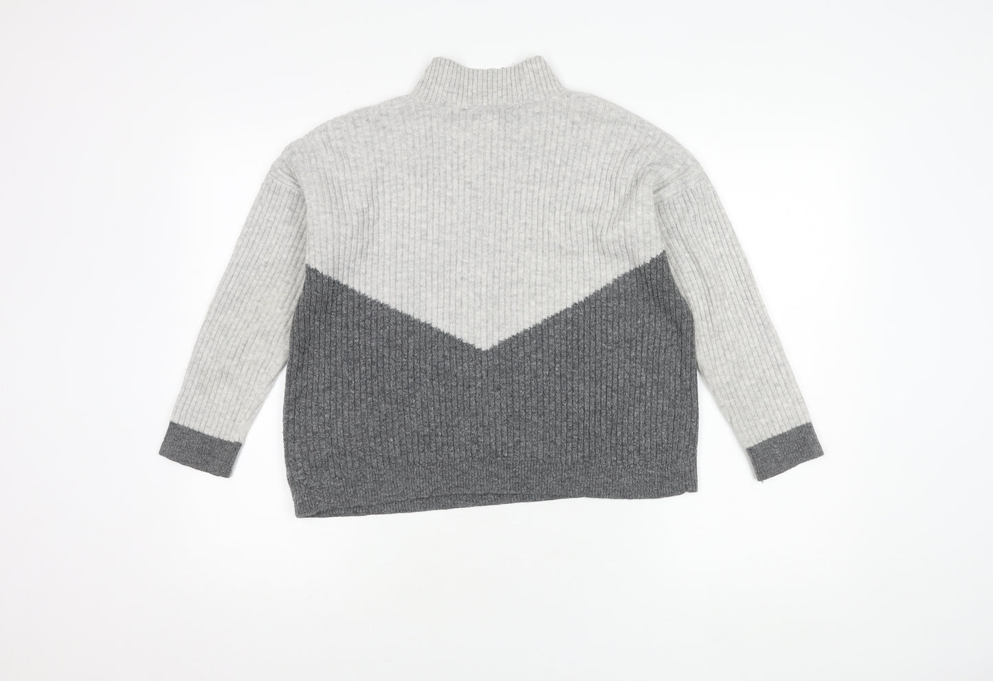 Marks and Spencer Women's Grey Mock Neck Pullover Jumper