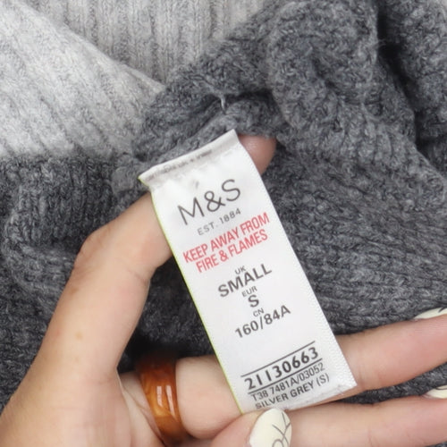 Marks and Spencer Women's Grey Mock Neck Pullover Jumper