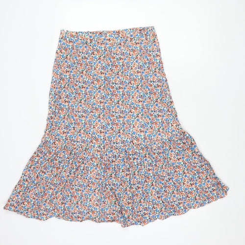 Marks and Spencer Women's Multicoloured Floral Skirt - Size 10
