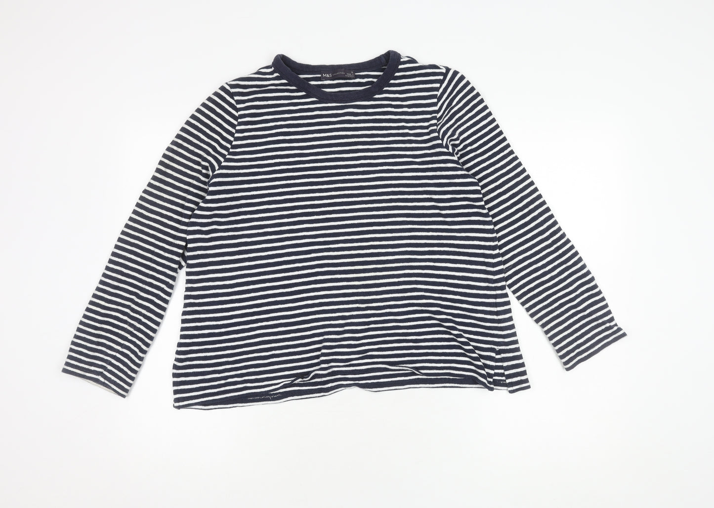 Marks and Spencer Women's Blue Striped Jumper Size 12