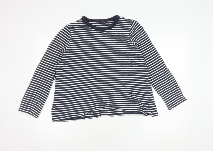 Marks and Spencer Women's Blue Striped Jumper Size 12