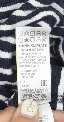Marks and Spencer Women's Blue Striped Jumper Size 12