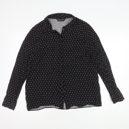 Dorothy Perkins Black Heart Print Blouse, UK 14, Women's Wear