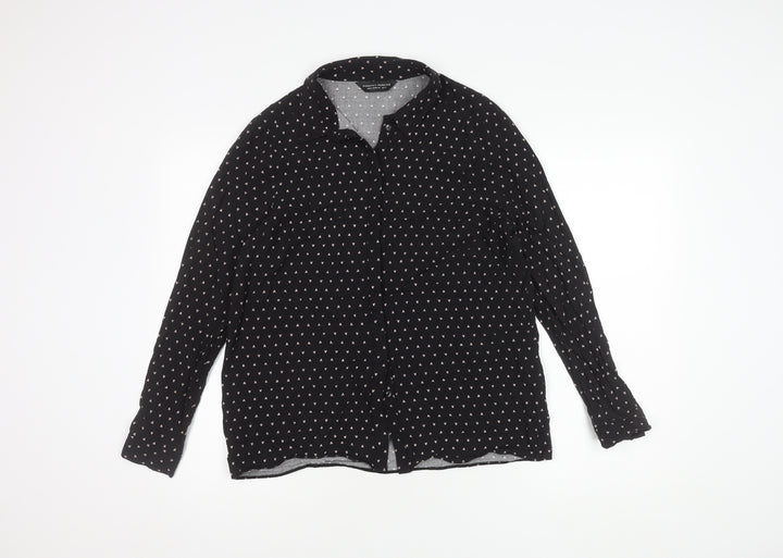 Dorothy Perkins Black Heart Print Blouse, UK 14, Women's Wear