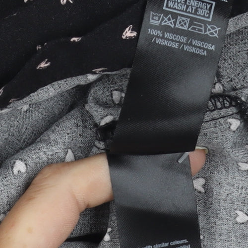 Dorothy Perkins Black Heart Print Blouse, UK 14, Women's Wear