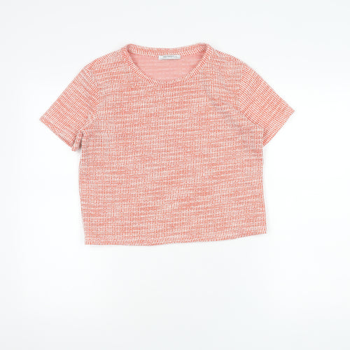 Zara Women's Red Cropped T-Shirt - Medium
