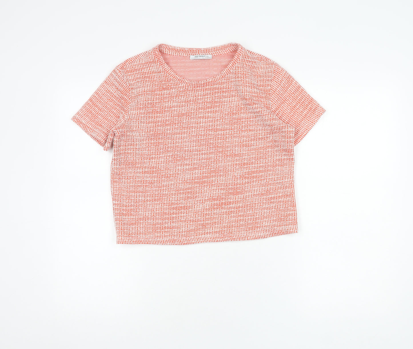 Zara Women's Red Cropped T-Shirt - Medium