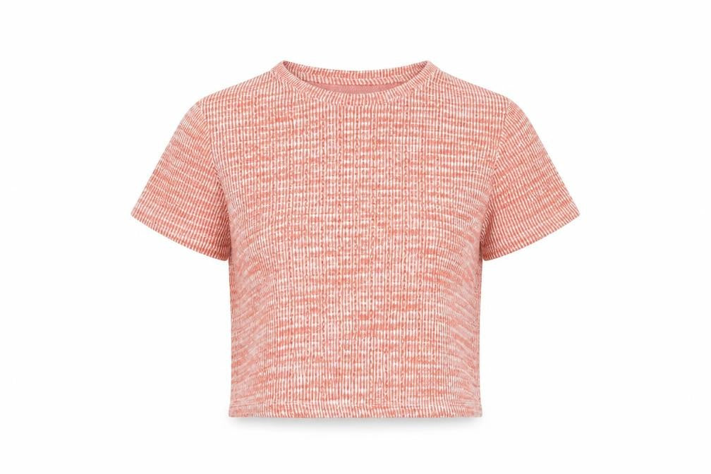 Front view of Zara Women's Red Cropped T-Shirt - Medium