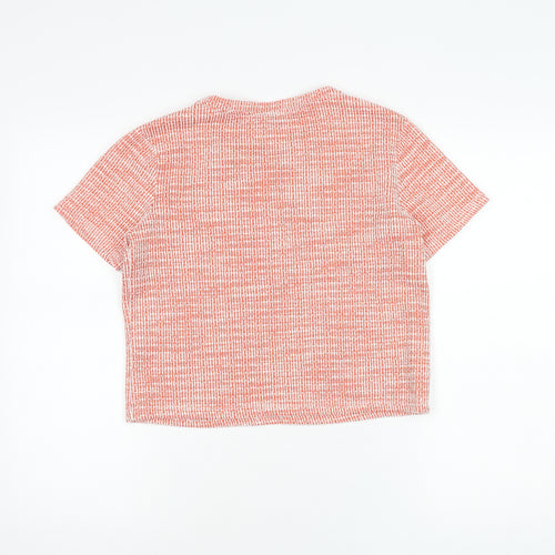 Zara Women's Red Cropped T-Shirt - Medium
