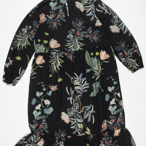 Principles Women's Black Floral Dress Size 14