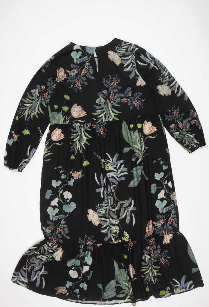 Principles Women's Black Floral Dress Size 14