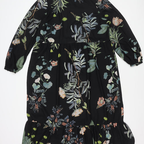 Principles Women's Black Floral Dress Size 14