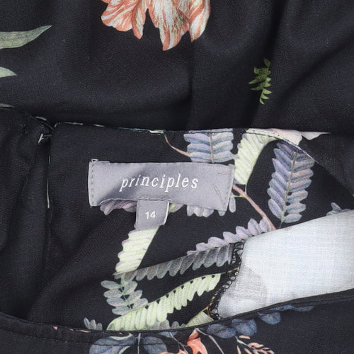 Principles Women's Black Floral Dress Size 14