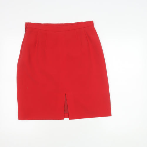 Precis Petite Women's Red Knee Length Pencil Skirt 16