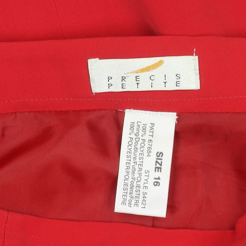 Precis Petite Women's Red Knee Length Pencil Skirt 16