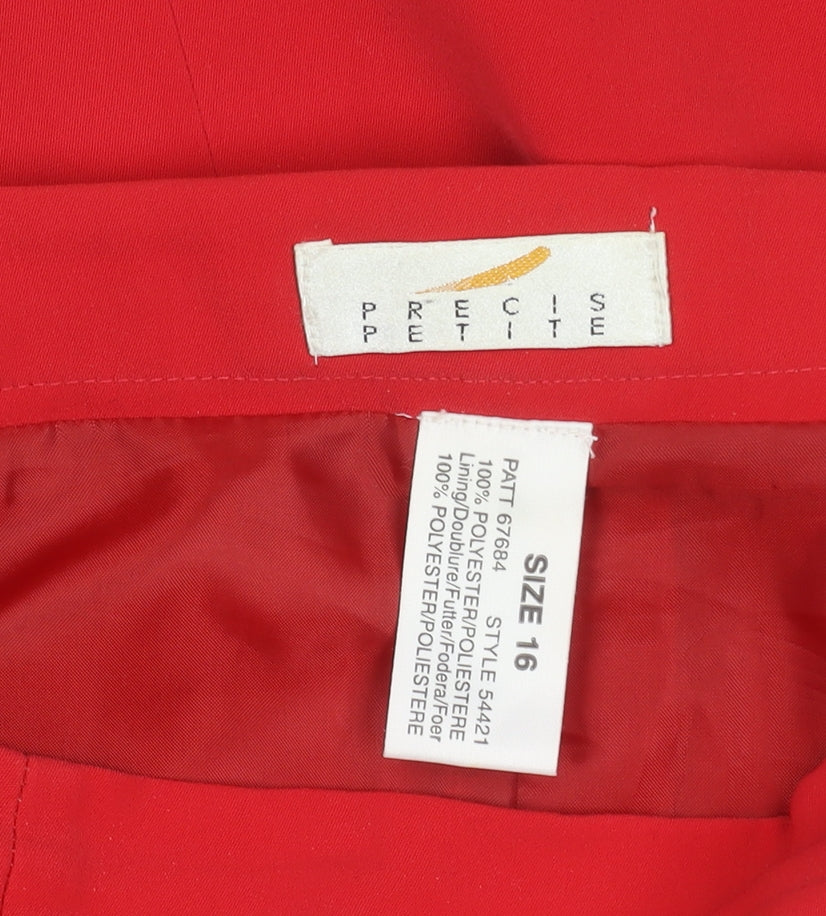Precis Petite Women's Red Knee Length Pencil Skirt 16