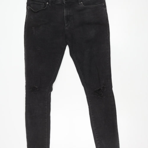 River Island Men's Black Skinny Trousers 34L