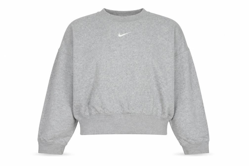 Front view of Nike Grey unisex crew neck sweatshirt m