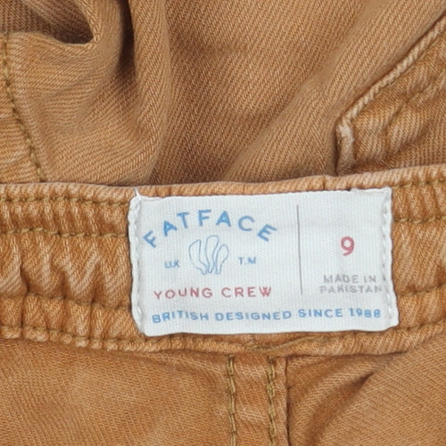 FatFace Boys Brown Cargo Trousers, Size 9, Elastic Waist