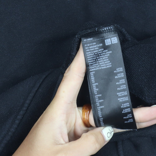 Uniqlo Women's Black Pullover Sweatshirt - Size L