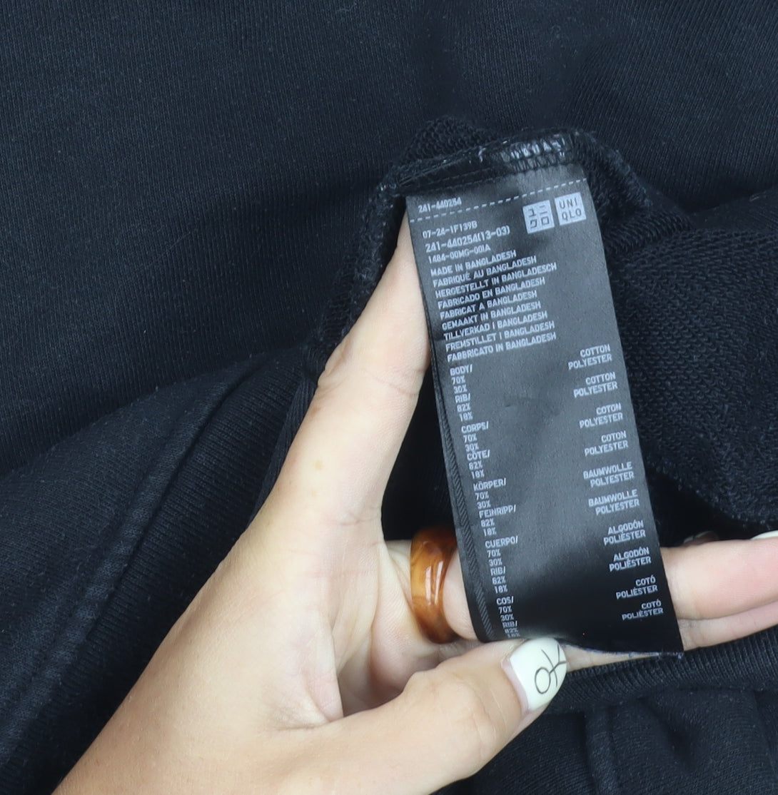 Uniqlo Women's Black Pullover Sweatshirt - Size L