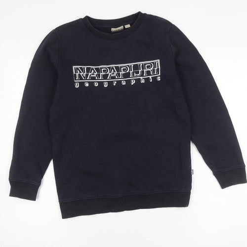 Napapijri Boys Black Logo Sweatshirt - Size 12