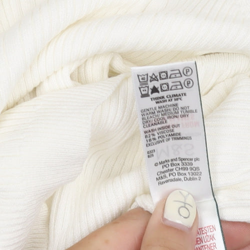 Marks and Spencer Women's White Roll Neck Jumper