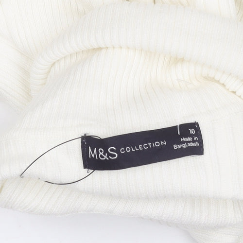 Marks and Spencer Women's White Roll Neck Jumper