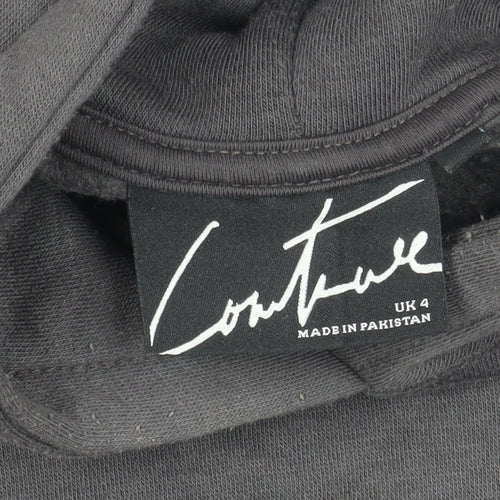 Couture Unisex Black Pullover Hoodie, 4 Plus, Urban Style