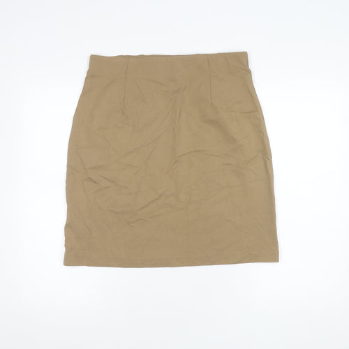 Marks and Spencer Women's Beige Long Pencil Skirt, Size 14
