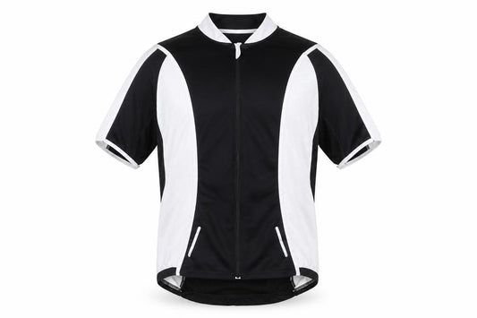 Front view of Crane Men's Black/White Cycling Jersey M