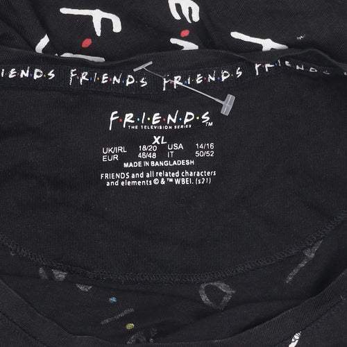 Friends Women’s Black XL T-Shirt TV Show Style
