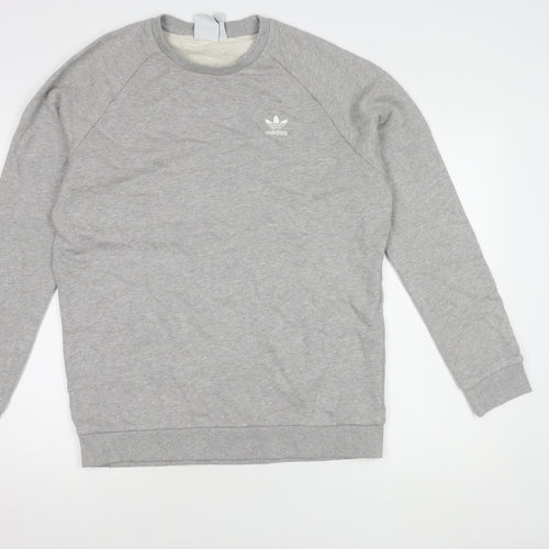 Adidas Men's Grey Pullover Sweatshirt Medium