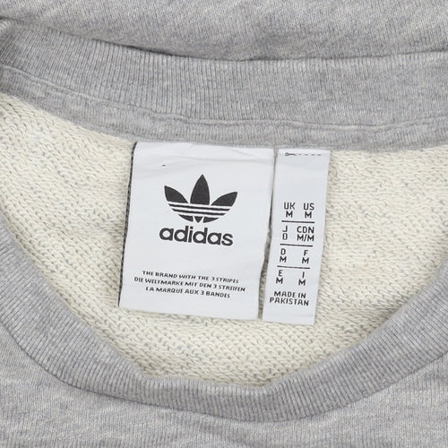 Adidas Men's Grey Pullover Sweatshirt Medium