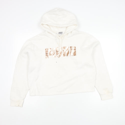 Puma Women's White Pullover Hoodie L - Casual & Comfy