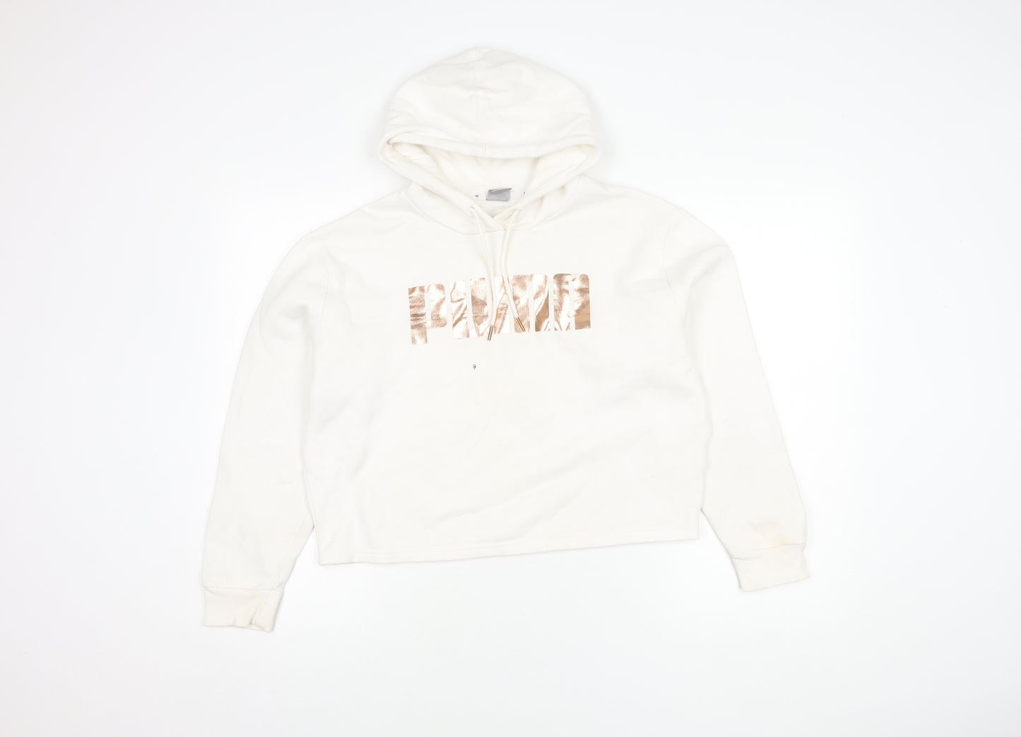 Puma Women's White Pullover Hoodie L - Casual & Comfy