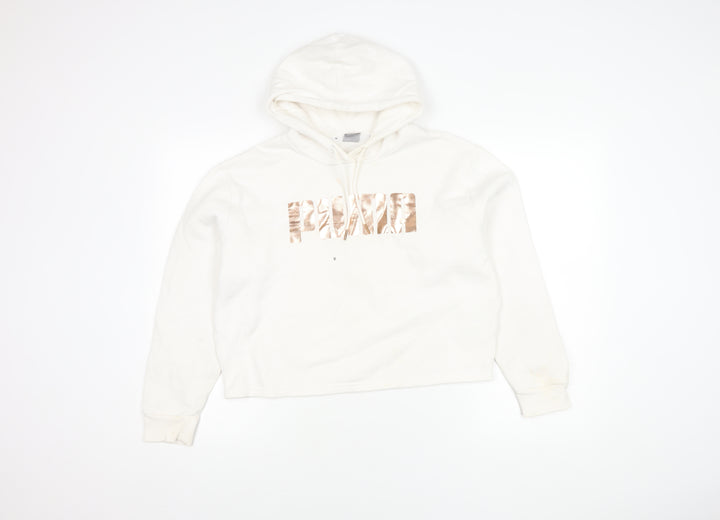 Puma Women's White Pullover Hoodie L - Casual & Comfy