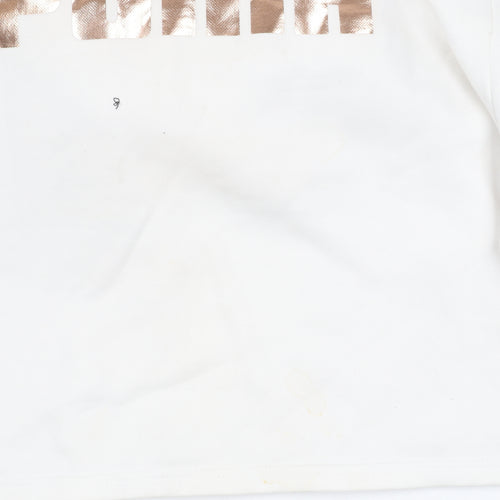 Puma Women's White Pullover Hoodie L - Casual & Comfy