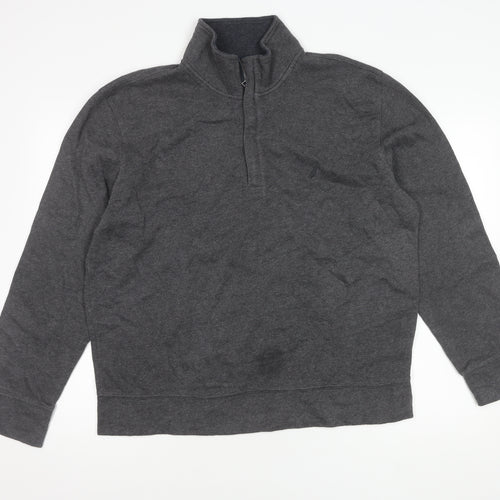 Nautica Men's Grey Large Half Zip Sweatshirt
