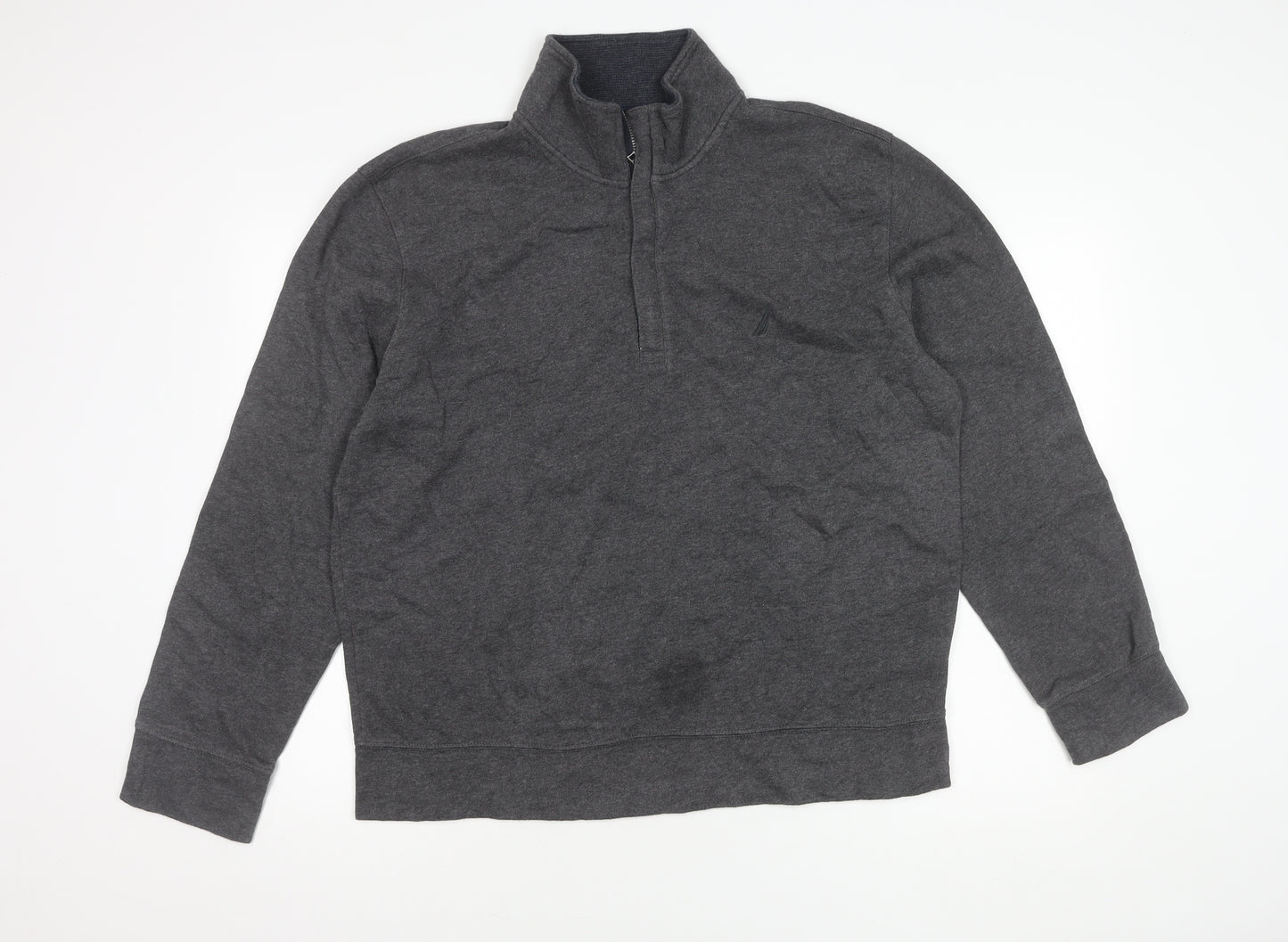 Nautica Men's Grey Large Half Zip Sweatshirt