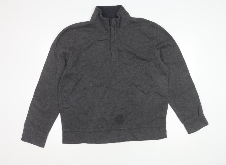 Nautica Men's Grey Large Half Zip Sweatshirt