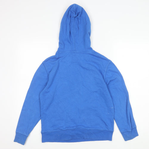 GAP Boys Blue Pullover Hoodie L Logo Cotton Blend Casual