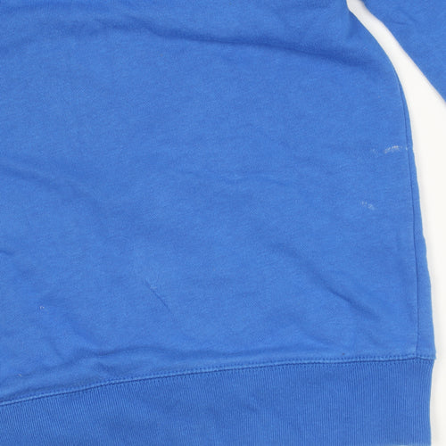GAP Boys Blue Pullover Hoodie L Logo Cotton Blend Casual