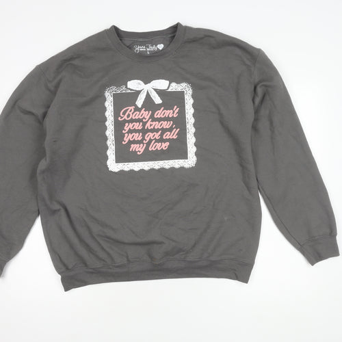 Ariana Grande Grey Women L Pullover Logo Sweatshirt