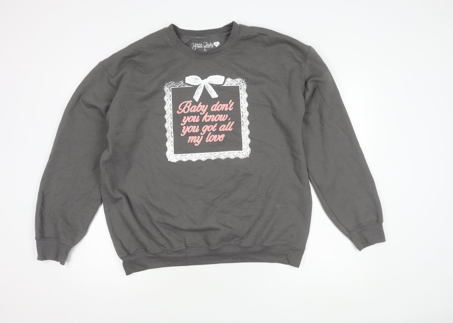 Ariana Grande Grey Women L Pullover Logo Sweatshirt