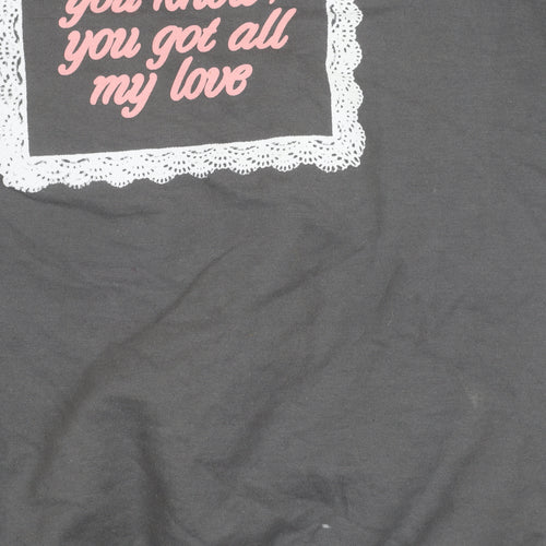 Ariana Grande Grey Women L Pullover Logo Sweatshirt