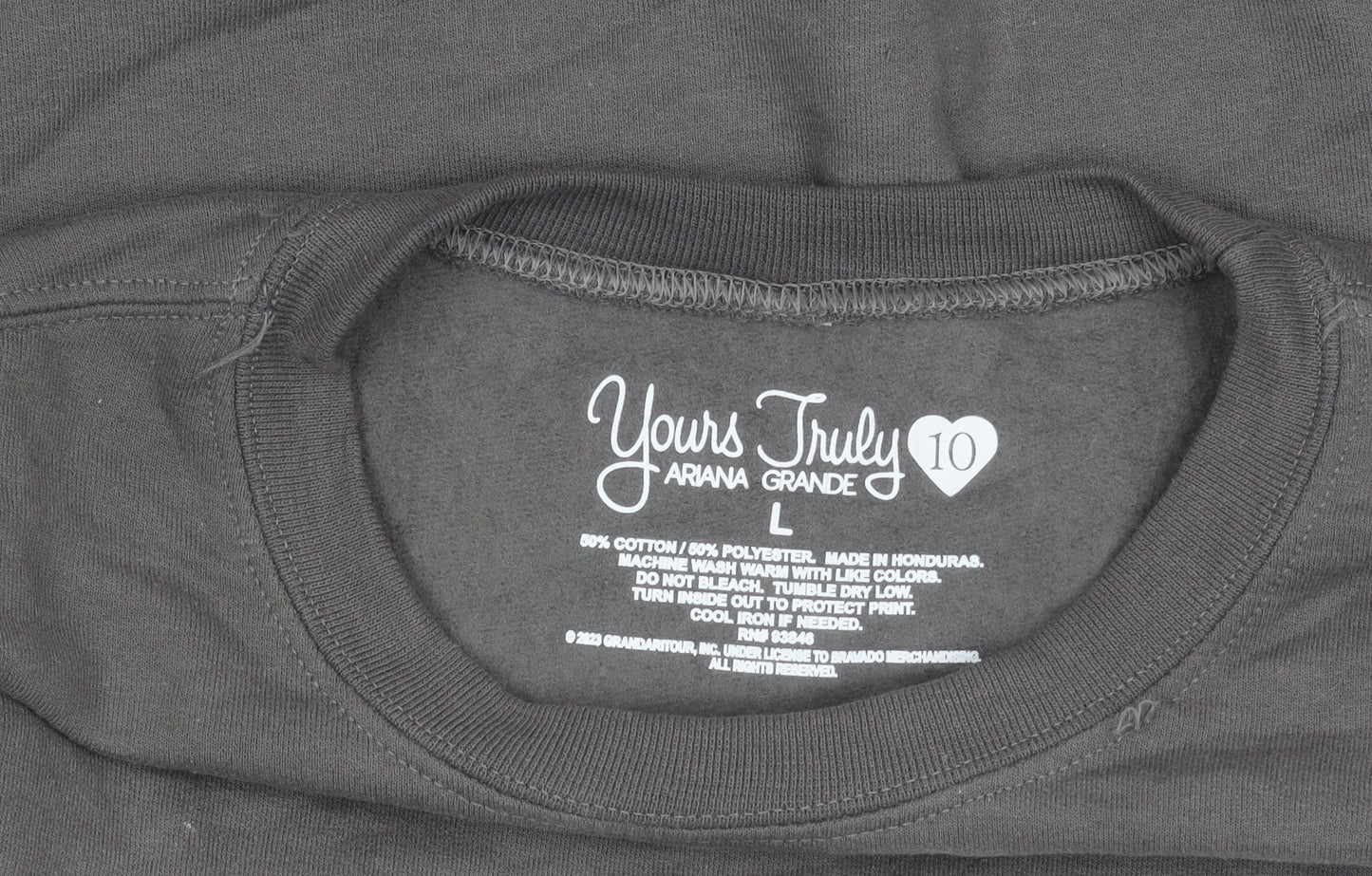 Ariana Grande Grey Women L Pullover Logo Sweatshirt